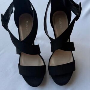 Marco Santi Black Cross-Strap Heel Sandals